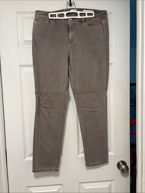 J. Jill Straight Leg  ankle Jeans in Taupe Brown,